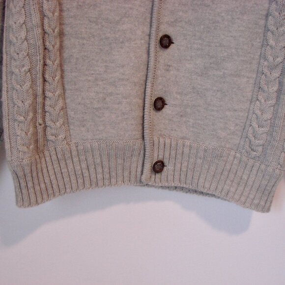 Wool Cable Knit Gray Cardigan Button Front Mens Munchner Strickmoden EUR 50 L - Picture 10 of 11